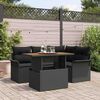 vidaXL Ensemble de canap&eacute; de jardin 5 pcs Noir Poly rotin