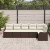 vidaXL Ensemble de canap&eacute; de jardin 6 pcs Marron polyrotin