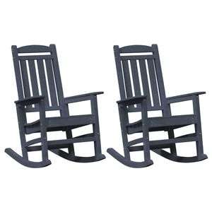 vidaXL Chaise &agrave; bascule 2 pcs Bleu marine 92 x 70 x 108 cm