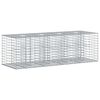 vidaXL Lit sur&eacute;lev&eacute; gabion 180 x 60 x 55 cm Acier galvanis&eacute; Argent&eacute;