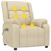 vidaXL Fauteuil de massage Cr&egrave;me Tissu