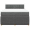 vidaXL Sommier &agrave; lattes de lit avec matelas Gris fonc&eacute; 140x200cm Tissu