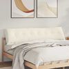 vidaXL Coussin de Dos Cr&egrave;me 200 x 50 cm Tissu en velours c&ocirc;tel&eacute;
