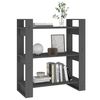vidaXL Biblioth&egrave;que/S&eacute;parateur de pi&egrave;ce Gris 80x35x91 cm Pin solide