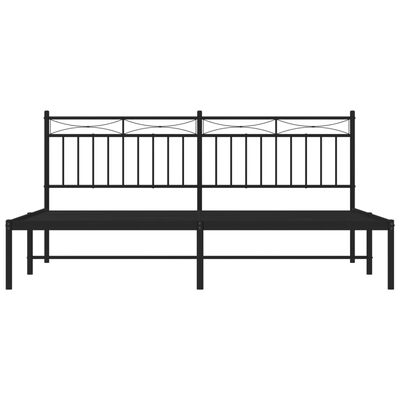 vidaXL Cadre de lit métal sans matelas avec tête de lit noir 183x213cm