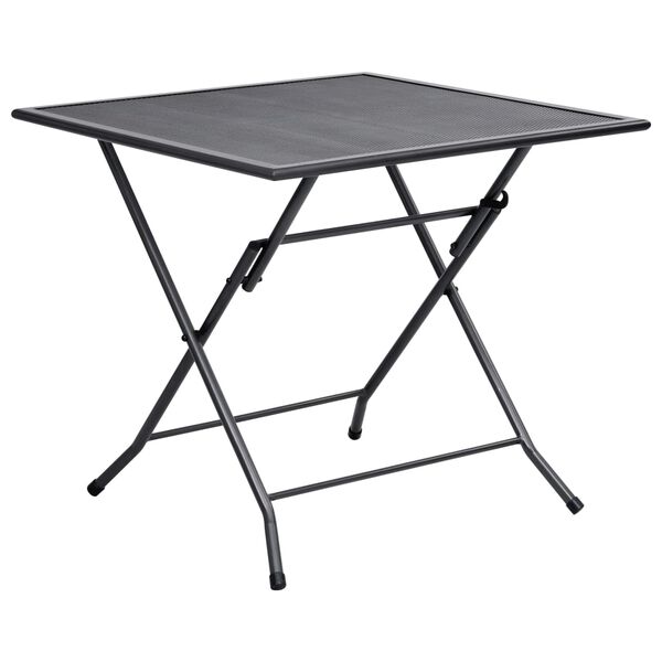vidaXL Ensemble &agrave; manger de jardin 3 pcs Acier Anthracite