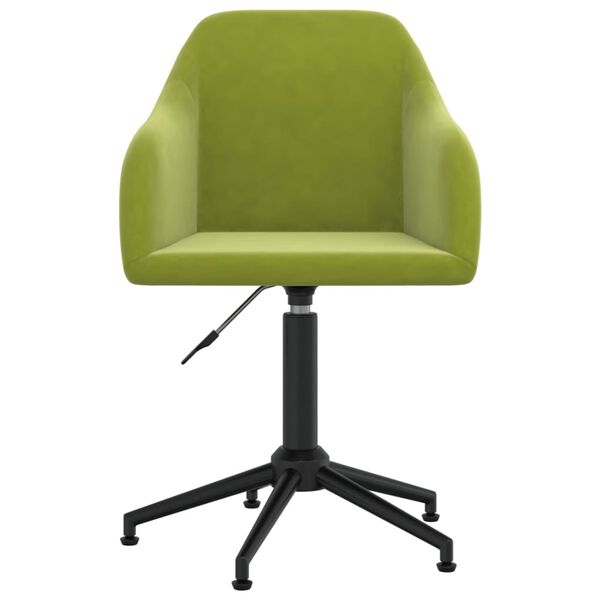 vidaXL Chaise pivotante de salle &agrave; manger Vert clair Velours