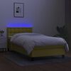 vidaXL Sommier &agrave; lattes de lit avec matelas et LED Vert 80x200cm Tissu