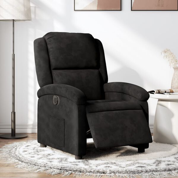 vidaXL Fauteuil inclinable &eacute;lectrique noir velours
