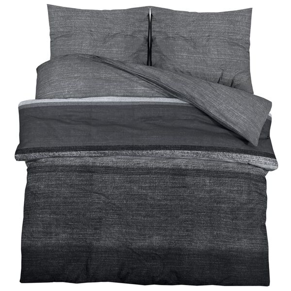 vidaXL Ensemble de housse de couette gris foncé 260x220 cm Coton