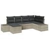 vidaXL Ensemble de canap&eacute; de jardin 6 pc Gris clair polyrotin