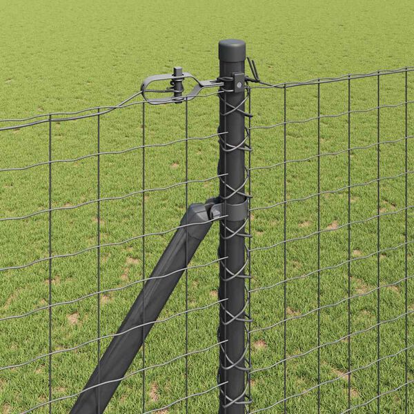 vidaXL Poteau de cl&ocirc;ture. 7 pcs Gris Acier