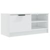vidaXL Meuble TV Blanc brillant 80x35x36,5 cm Bois d'ing&eacute;nierie