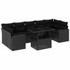vidaXL Salon de jardin 8 pcs avec coussins noir r&eacute;sine tress&eacute;e