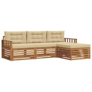 vidaXL Ensemble de canap&eacute;s d'ext&eacute;rieur avec coussin Naturel et Beige