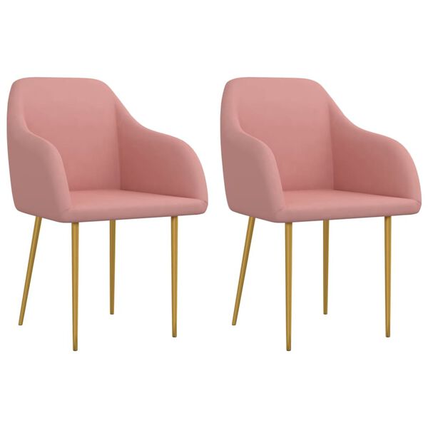 vidaXL Chaises &agrave; manger lot de 2 rose velours