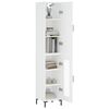 vidaXL Buffet haut Blanc 34,5x34x180 cm Bois d'ing&eacute;nierie