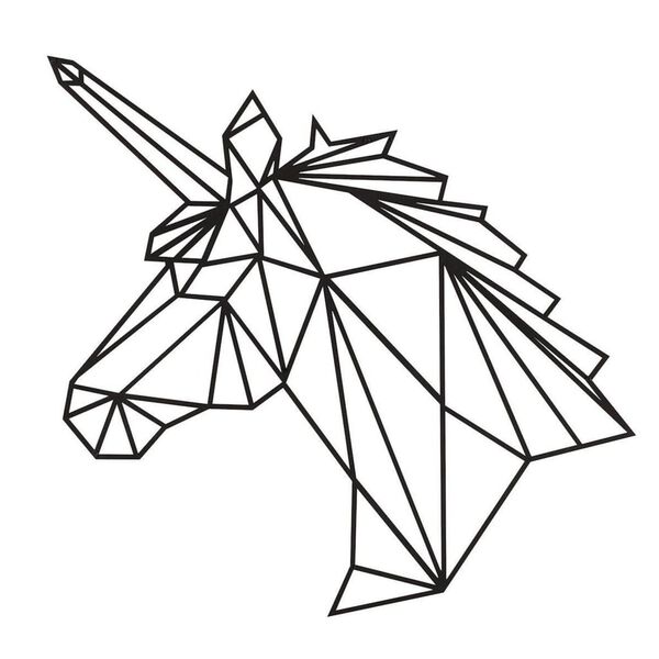 Homemania D&eacute;coration murale Licorne 53x50 cm Acier Noir