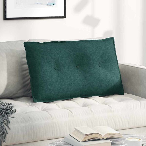 vidaXL Coussin de Dos Vert fonc&eacute; 80 x 19 x 50 cm tissu