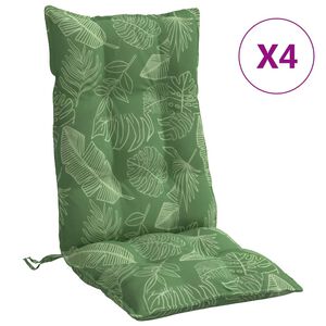 vidaXL Coussins de chaise &agrave; dossier haut lot de 4 mod&egrave;le de feuille
