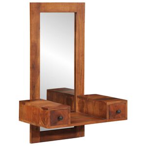 vidaXL Miroir mural avec tiroirs 60x33x90 cm bois massif d'acacia