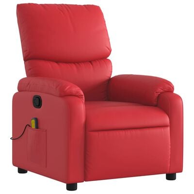 vidaXL Fauteuil de massage inclinable rouge similicuir