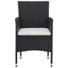 vidaXL Ensemble &agrave; manger de jardin 5 pcs Noir