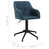 vidaXL Chaises pivotantes &agrave; manger lot de 4 bleu tissu