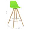vidaXL Tabourets de bar lot de 4 vert PP et bois de h&ecirc;tre massif