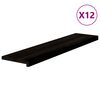 vidaXL Marches d'escalier 12 pcs brun-noir 110x25x2 cm ch&ecirc;ne massif