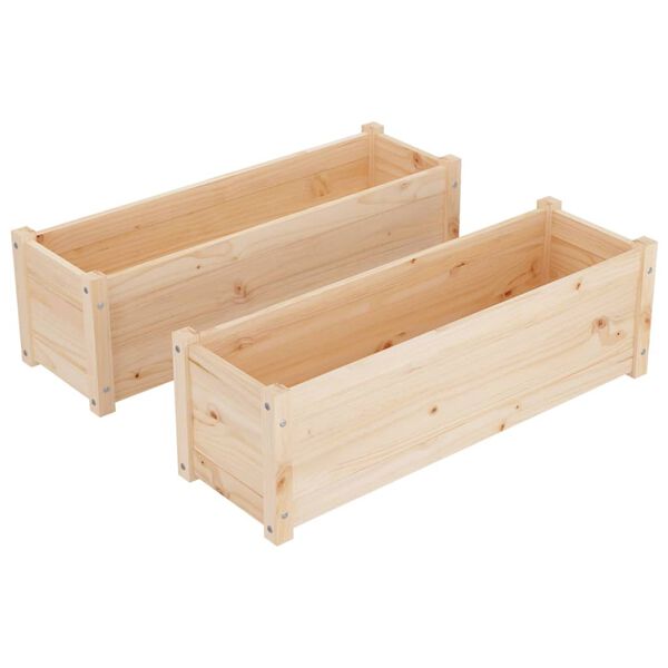 vidaXL Jardini&egrave;res 2 pcs 100x31x31 cm bois de pin massif