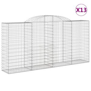 vidaXL Paniers &agrave; gabions arqu&eacute;s 13 pcs 300x50x140/160 cm fer galvanis&eacute;