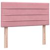 vidaXL Sommier &agrave; lattes de lit avec matelas et LED rose 80x210 cm velours
