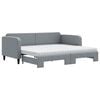 vidaXL Lit de jour avec gigogne et matelas gris clair 90x200 cm tissu