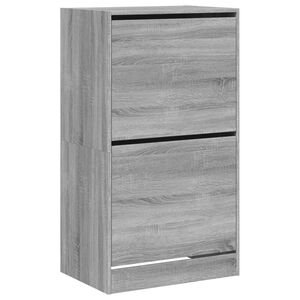 vidaXL Armoire &agrave; chaussures 2 tiroirs rabattables sonoma gris