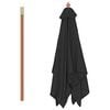 vidaXL Parasol de jardin avec m&acirc;t en bois noir 150x200 cm
