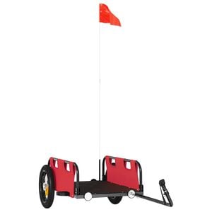 vidaXL Remorque de v&eacute;lo rouge tissu oxford et fer