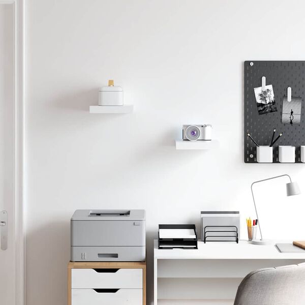 vidaXL Étagères murales flottantes 2 pcs blanc 23x23,5x3,8 cm MDF