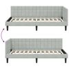 vidaXL Cadre de lit d'angle Gris clair 100 cm x 200 cm Velours