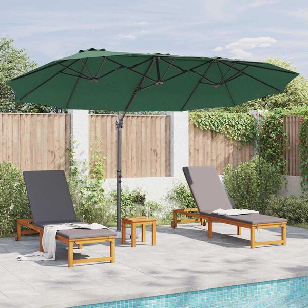 vidaXL Parasol Vert 372 x 198 x 243 cm Polyester et Aluminium