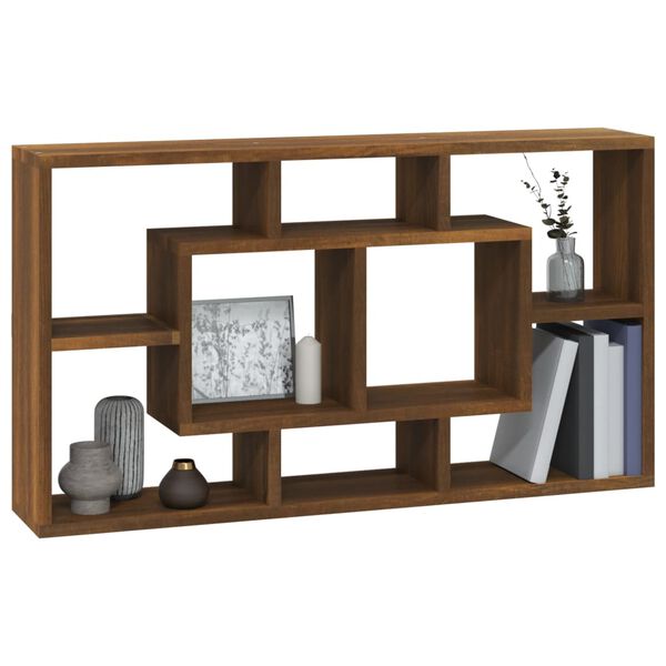 vidaXL &Eacute;tag&egrave;re murale 8 compartiments Ch&ecirc;ne marron