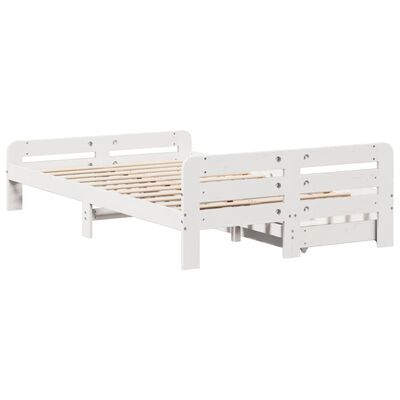 vidaXL Cadre de lit sans matelas blanc 120x190 cm bois de pin massif