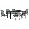 vidaXL Ensemble de salle &agrave; manger pour jardin 7 pc Noir
