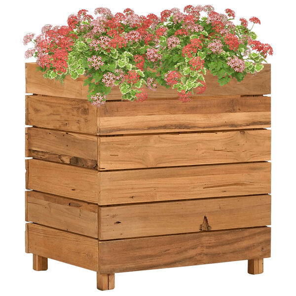 vidaXL Lit sur&eacute;lev&eacute; 50x40x55 cm bois de teck recycl&eacute; et acier