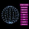 vidaXL Boule avec 384 LED 2 pcs Blanc froid 59,5 x 59,5 x 63 cm M&eacute;tal