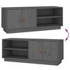 vidaXL Meuble TV Gris 105x34x40 cm Bois de pin massif