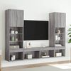 vidaXL Unit&eacute;s murales TV avec LED 5 pcs gris sonoma bois d'ing&eacute;nierie