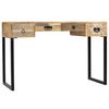 vidaXL Bureau Bois de manguier massif et cuir v&eacute;ritable 117x50x76 cm