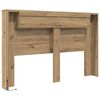 vidaXL Cabinet de T&ecirc;te de Lit avec LED avec &eacute;tag&egrave;re Ch&ecirc;ne Artisanal