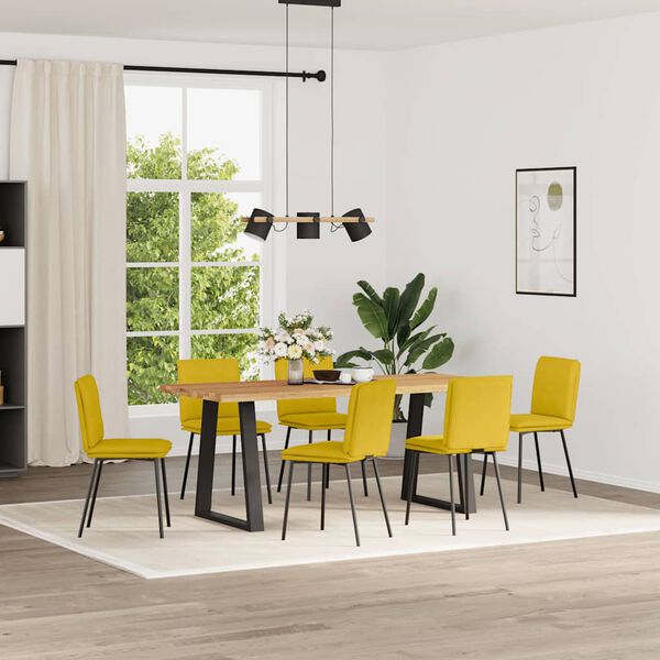 vidaXL Chaises &agrave; manger lot de 6 jaune velours
